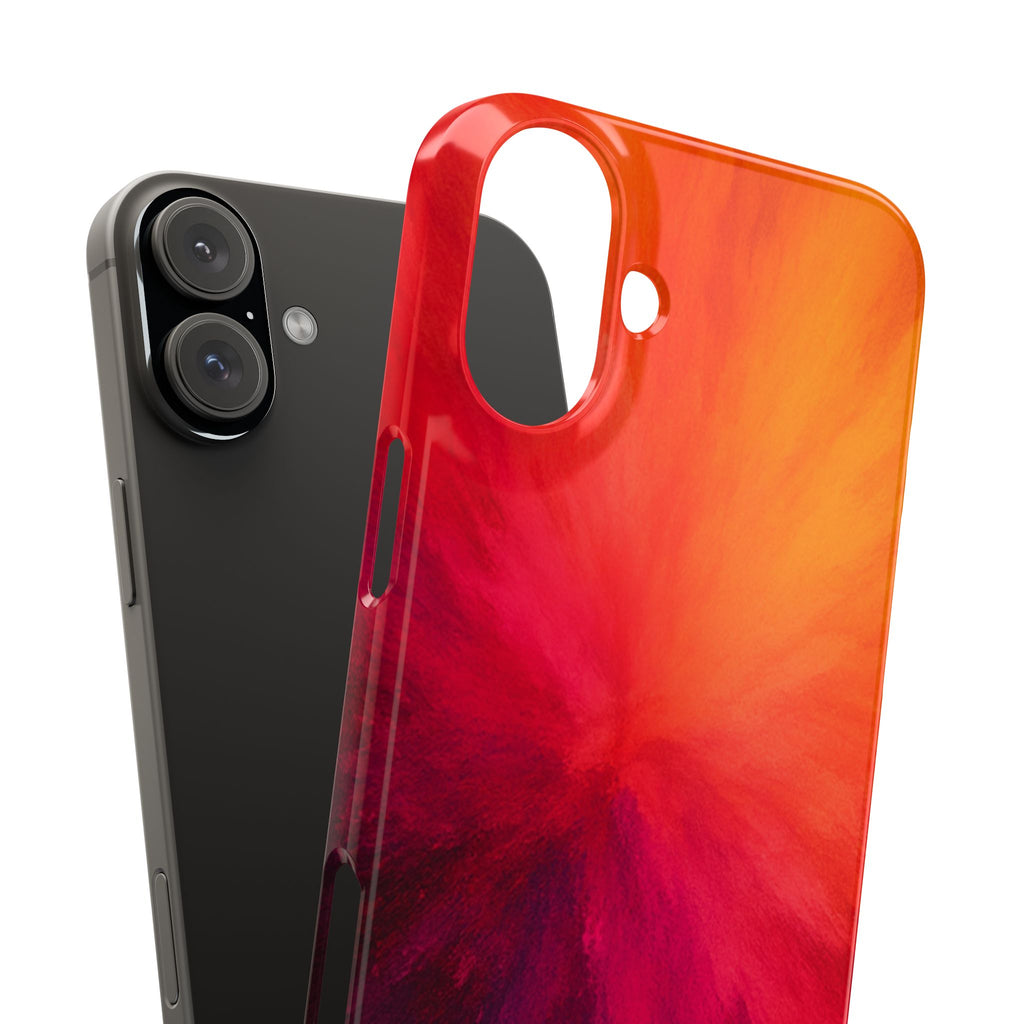Slim Phone Case — Vibrant Sunset Abstract Red Orange Swirl
