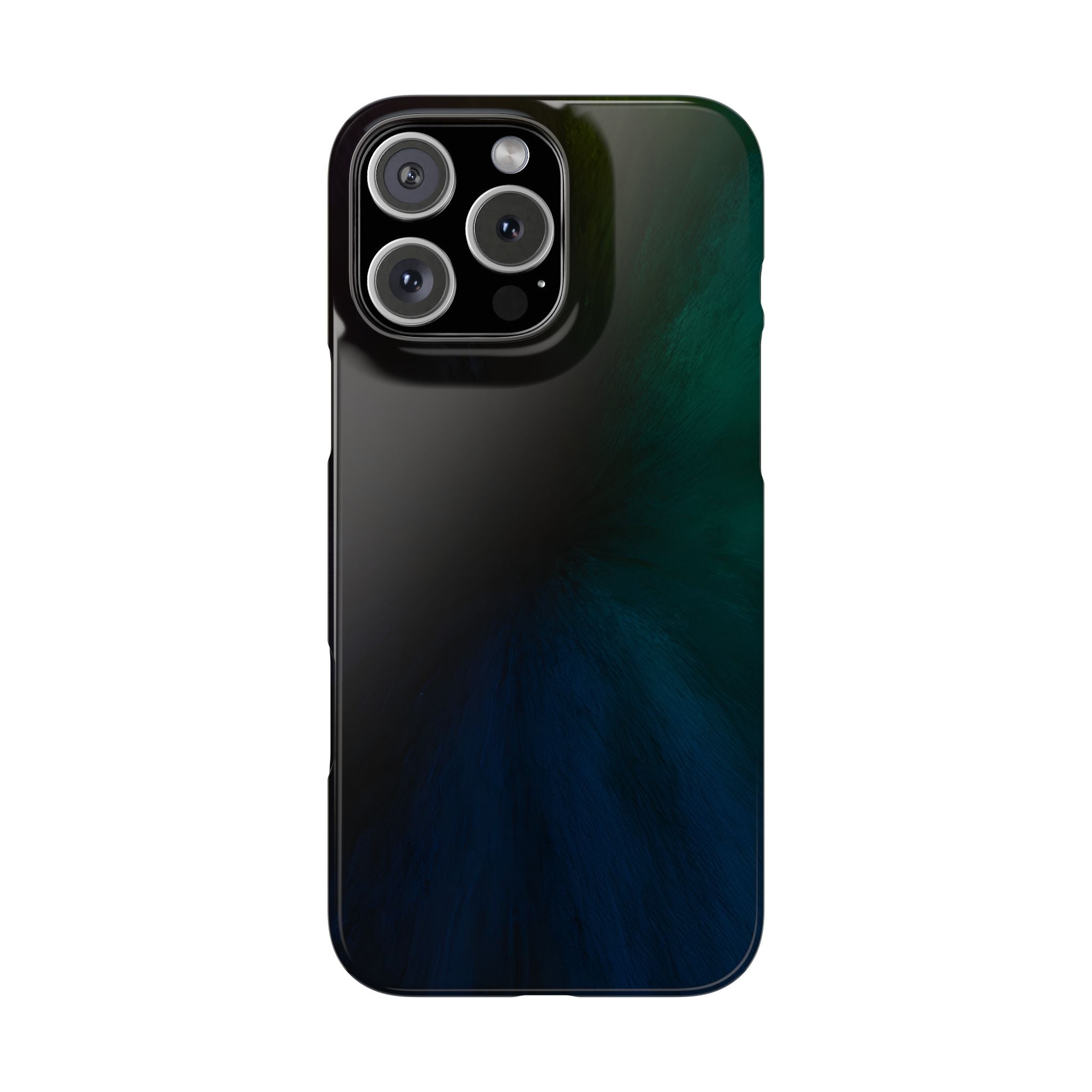 Slim Phone Case — Deep Emerald & Navy Abstract Swirl