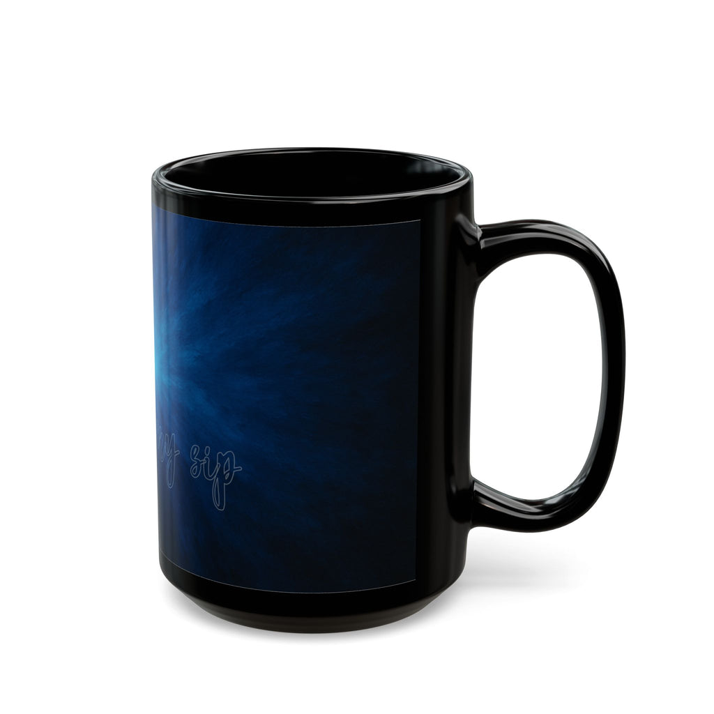 Blue Nebula Black Mug – Inspirational "You Are Every Step" Coffee Cup (11oz, 15oz)
