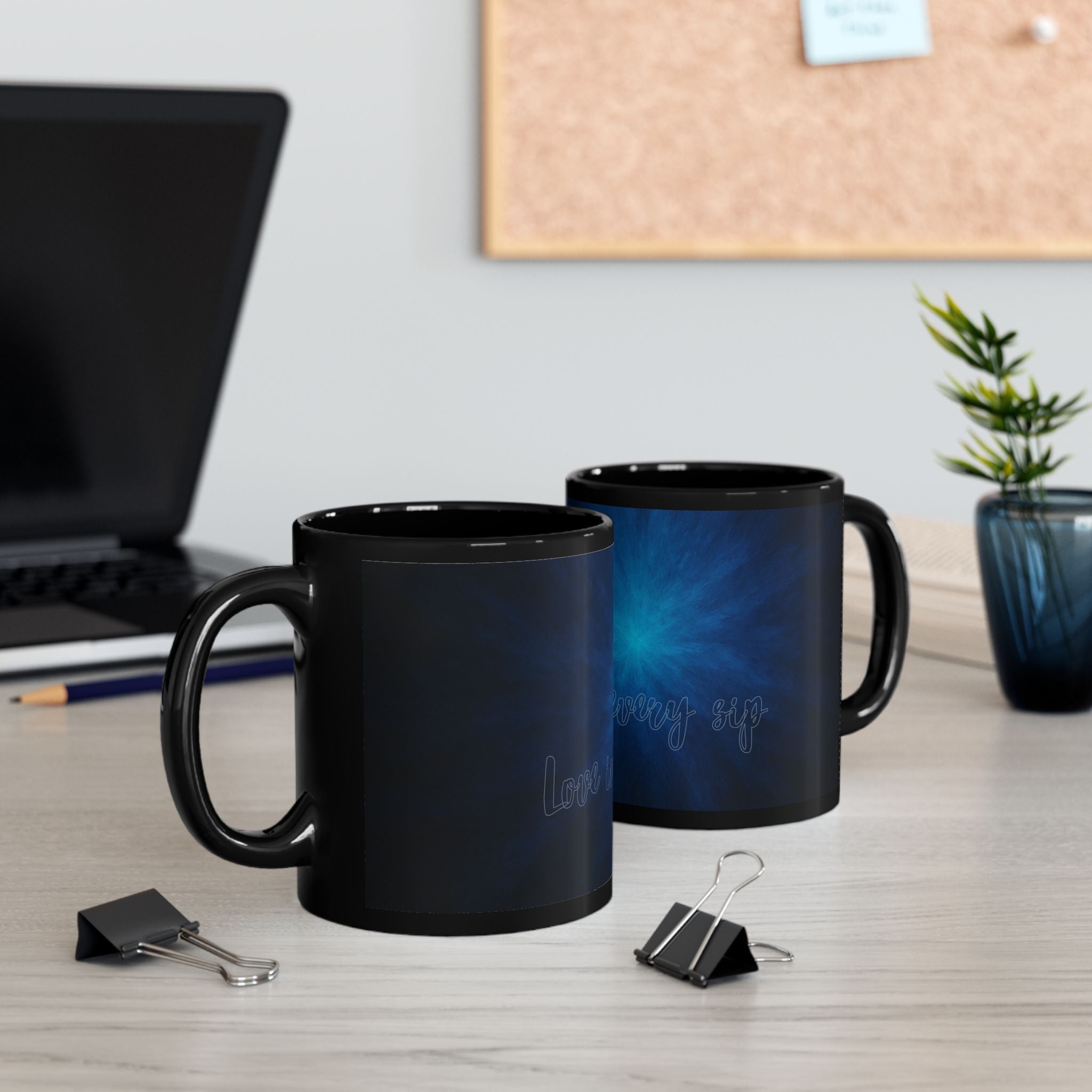 Blue Nebula Black Mug – Inspirational "You Are Every Step" Coffee Cup (11oz, 15oz)