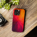 Slim Phone Case — Vibrant Sunset Abstract Red Orange Swirl