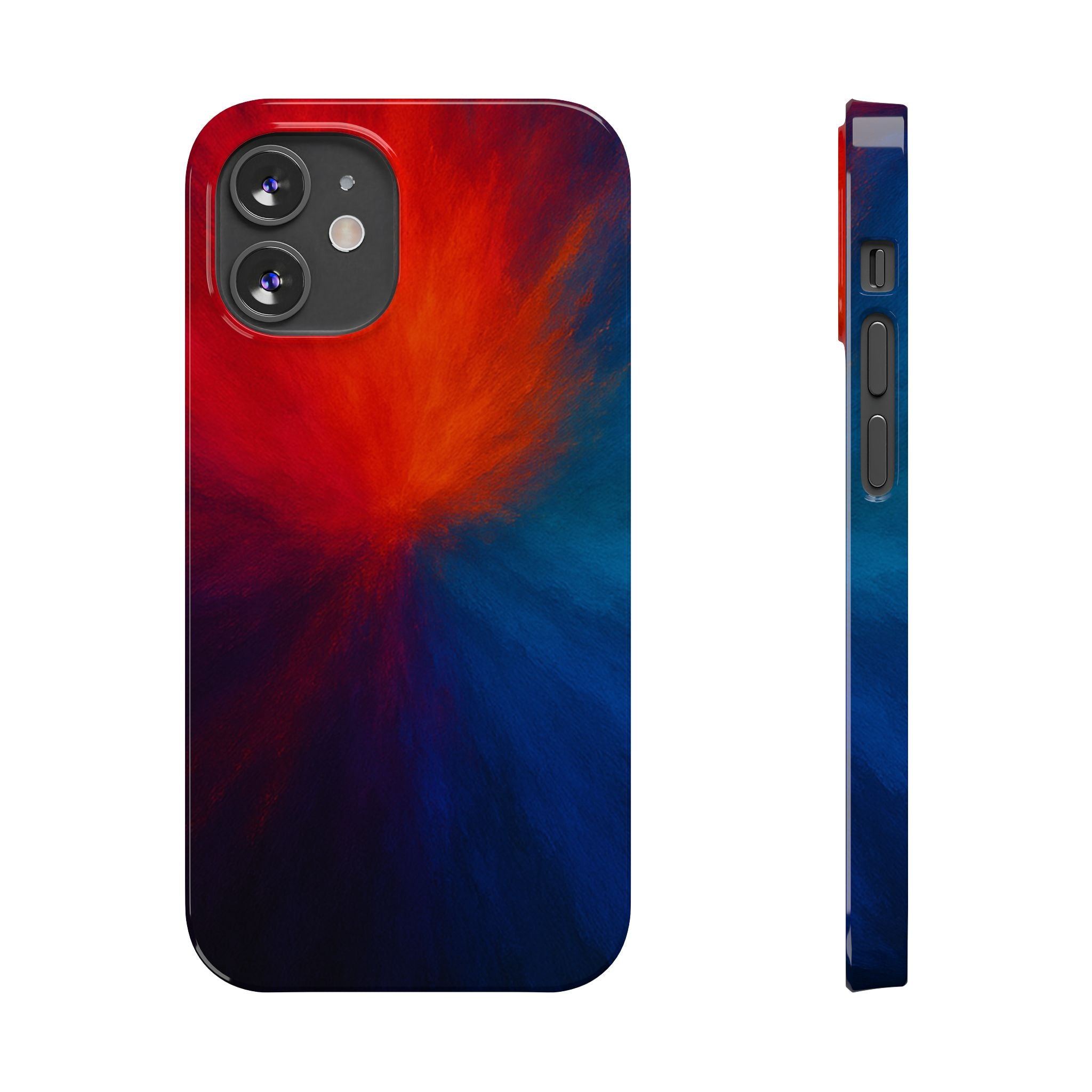 Slim Phone Case — Vivid Red & Blue Nebula Abstract Phone Cover