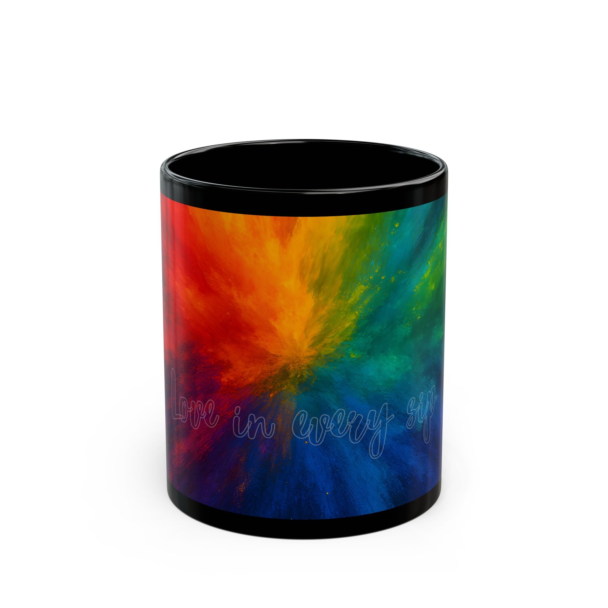 Galaxy Rainbow Black Mug – "You Are Enough" Inspirational Coffee Cup (11oz, 15oz)