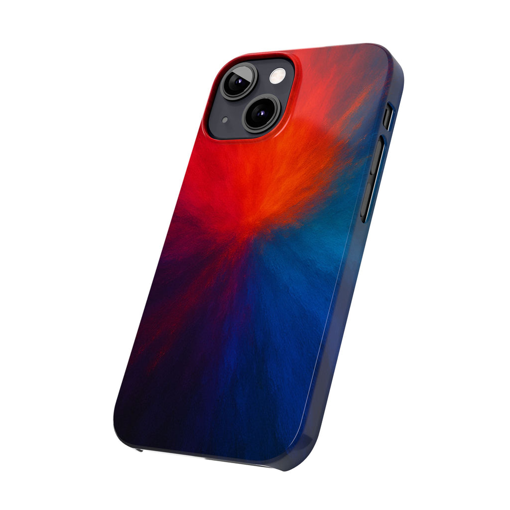 Slim Phone Case — Vivid Red & Blue Nebula Abstract Phone Cover
