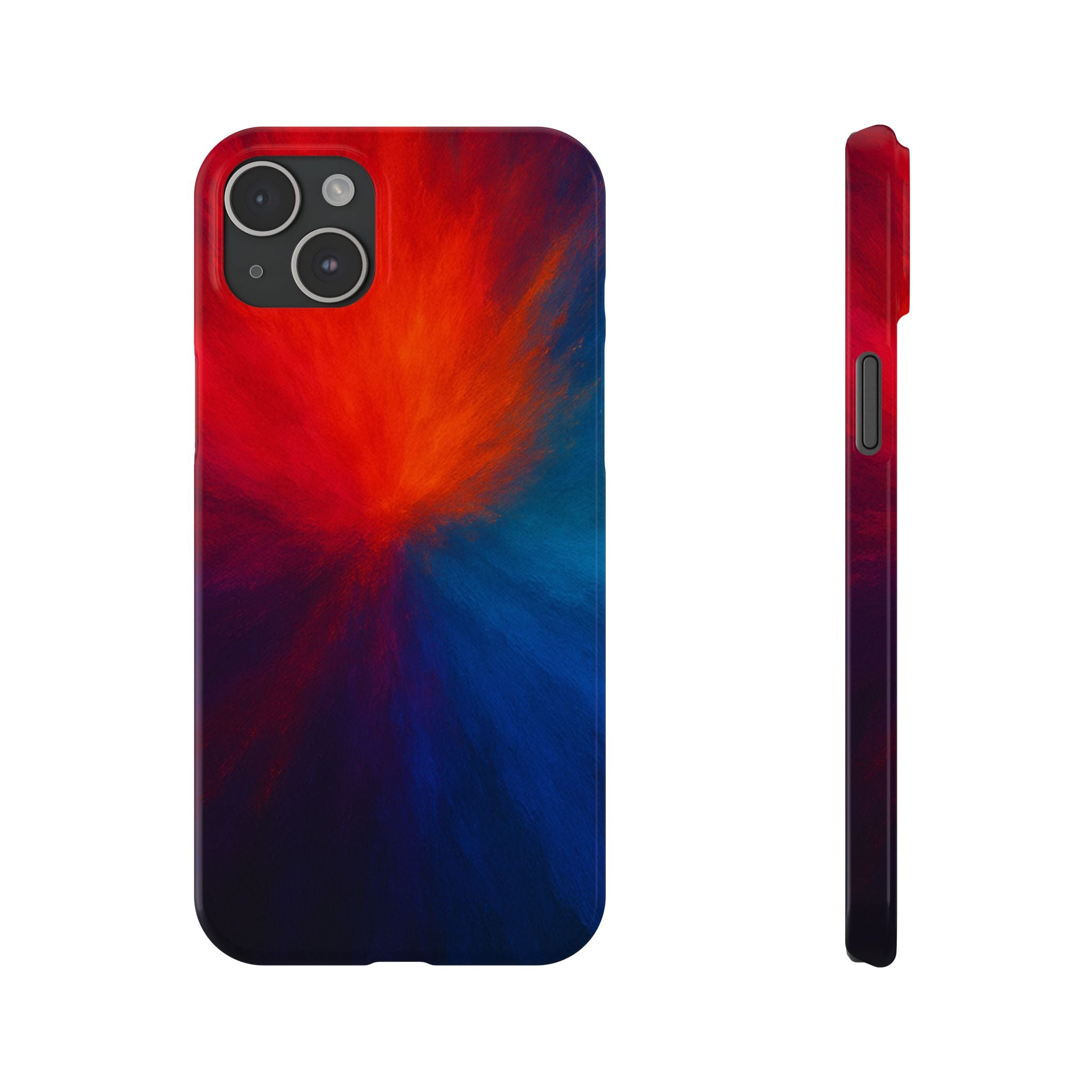 Slim Phone Case — Vivid Red & Blue Nebula Abstract Phone Cover