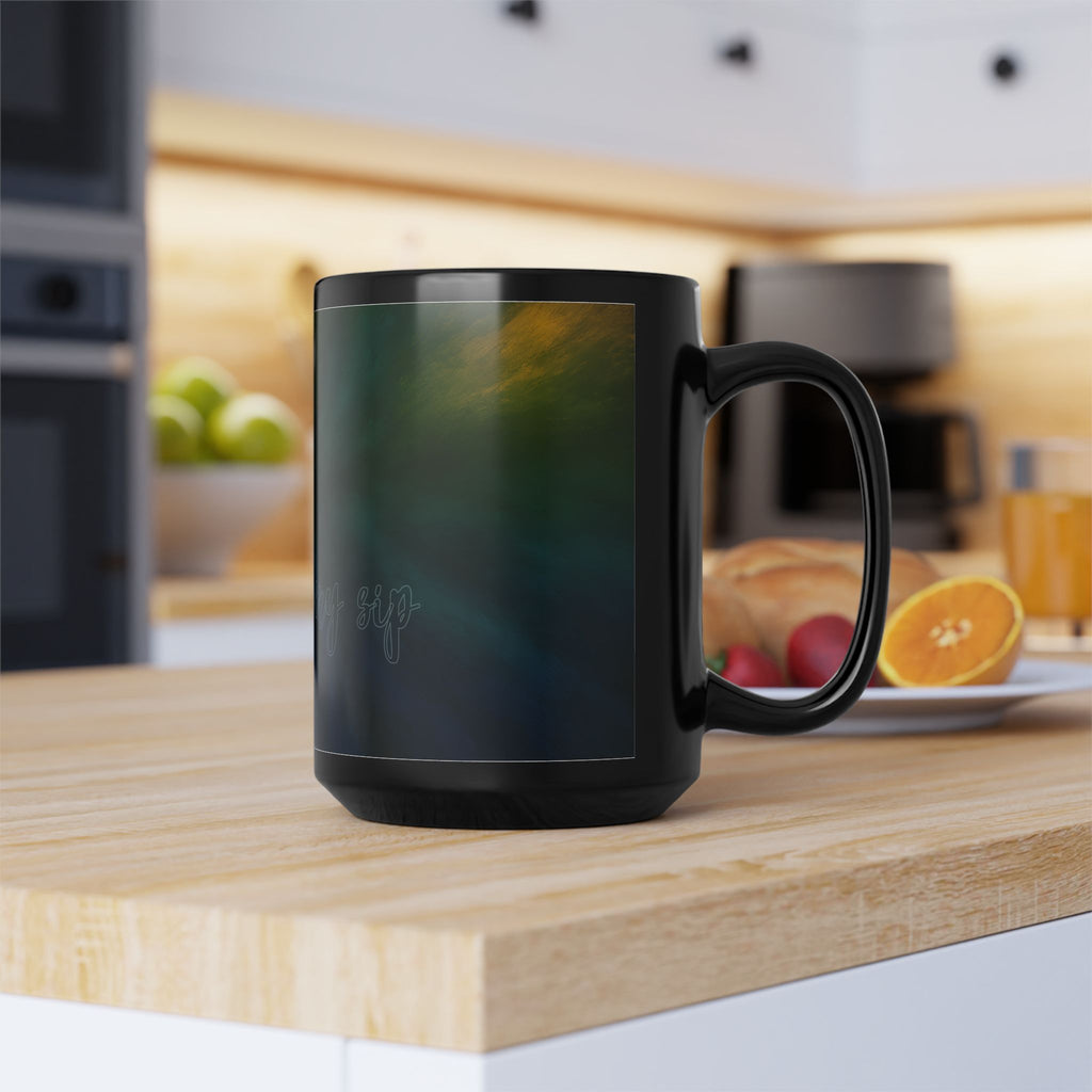 Aurora Night Black Mug — 'Light in Every Storm' Inspirational Coffee Cup (11oz, 15oz)