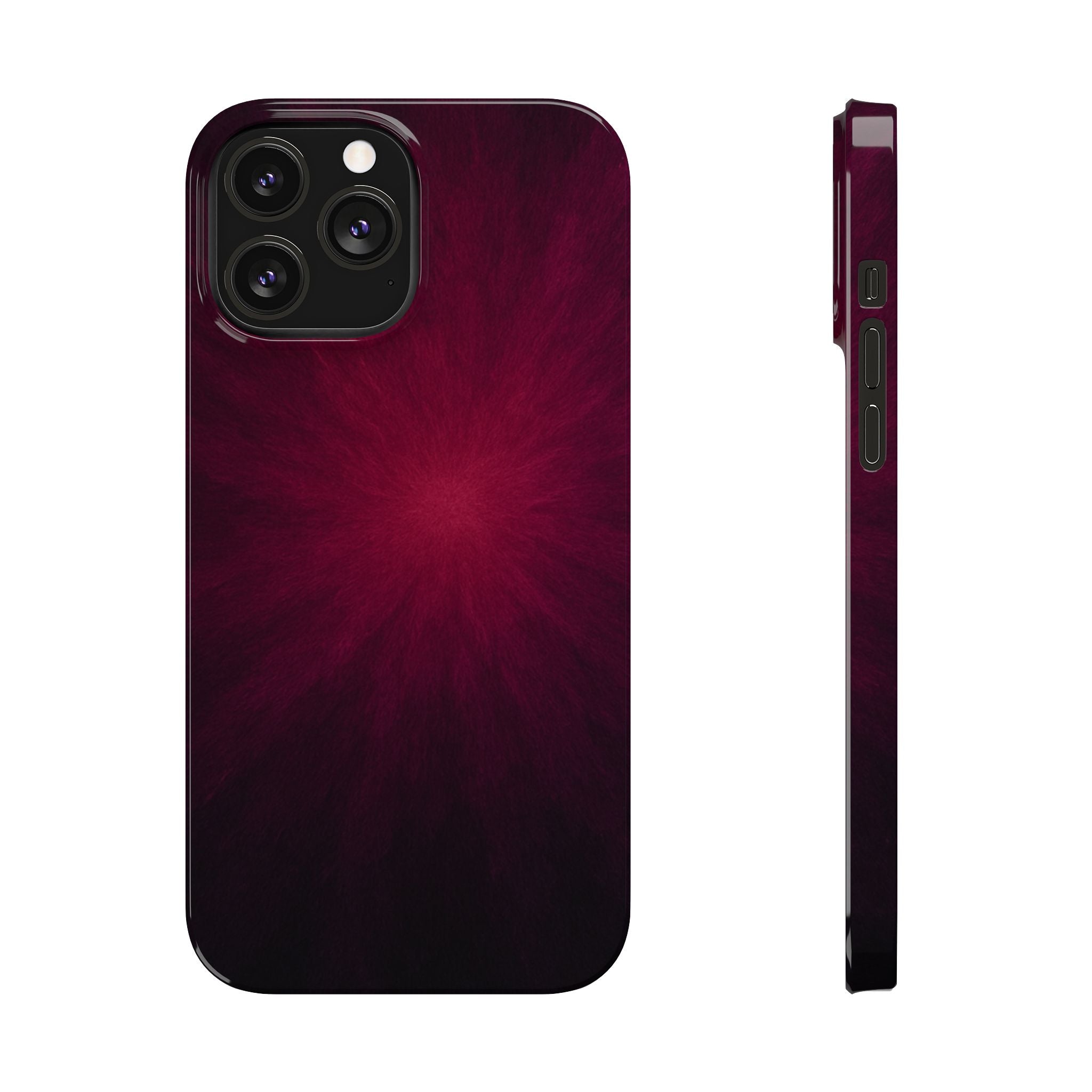 Burgundy Nebula Slim Phone Case — Deep Red Galaxy Design