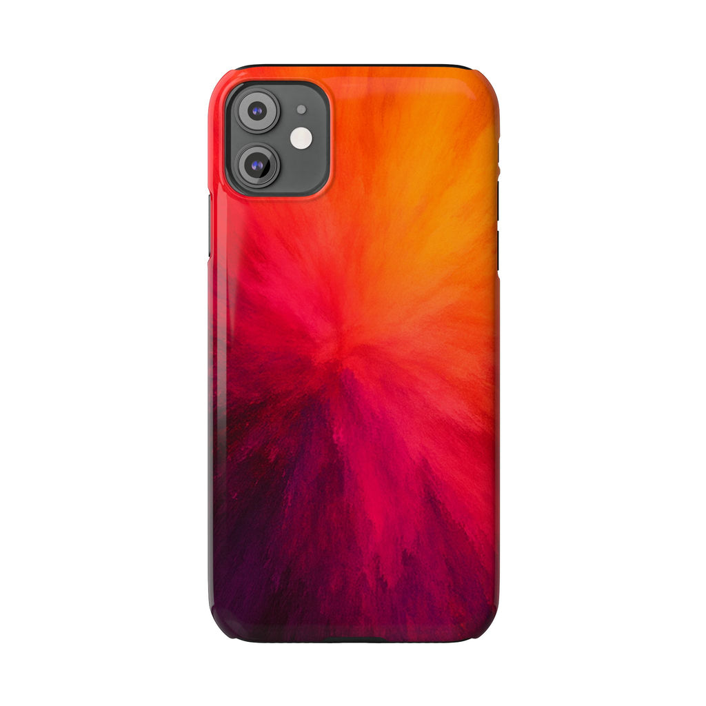 Slim Phone Case — Vibrant Sunset Abstract Red Orange Swirl