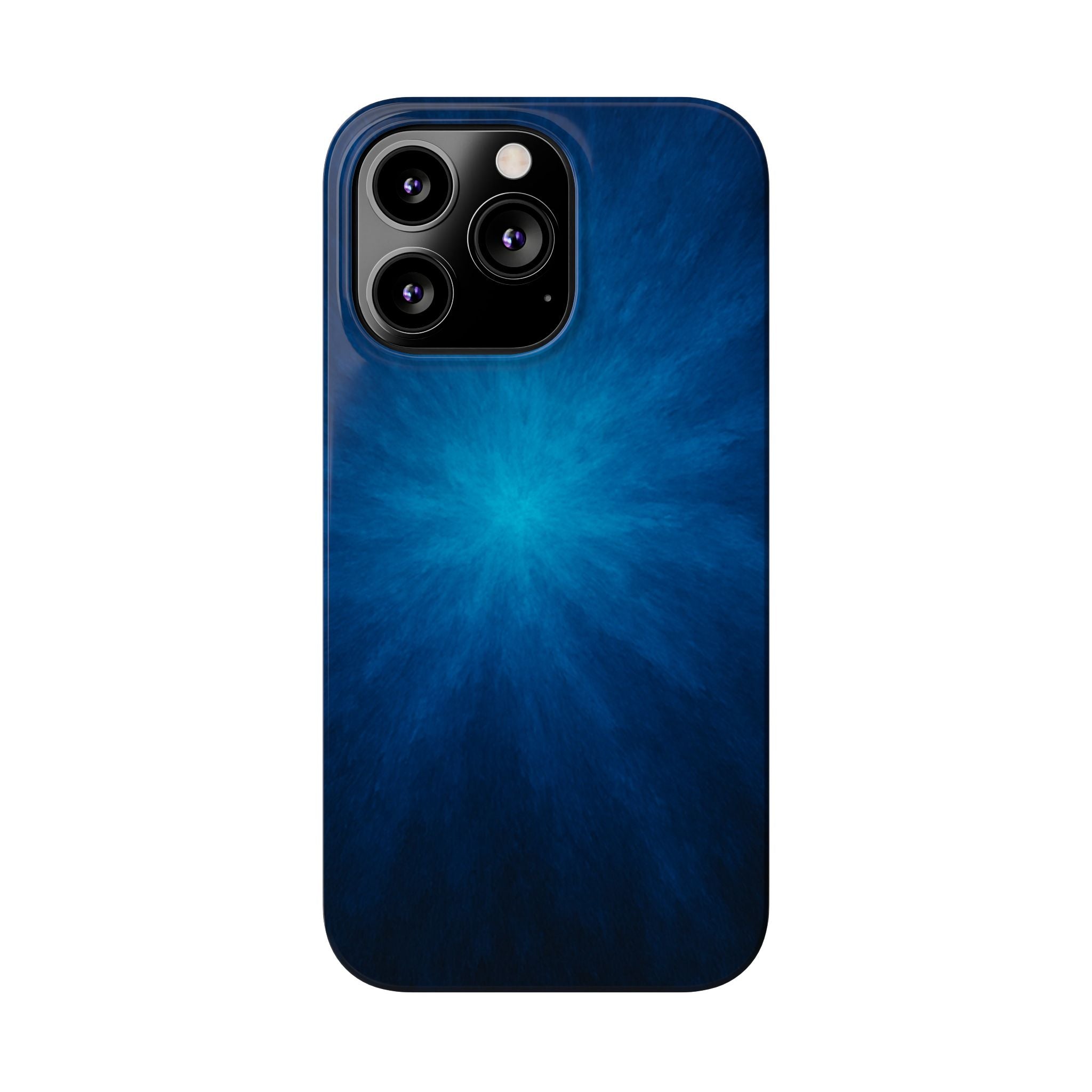 Blue Nebula Slim Phone Case — Abstract Starburst Galaxy Design
