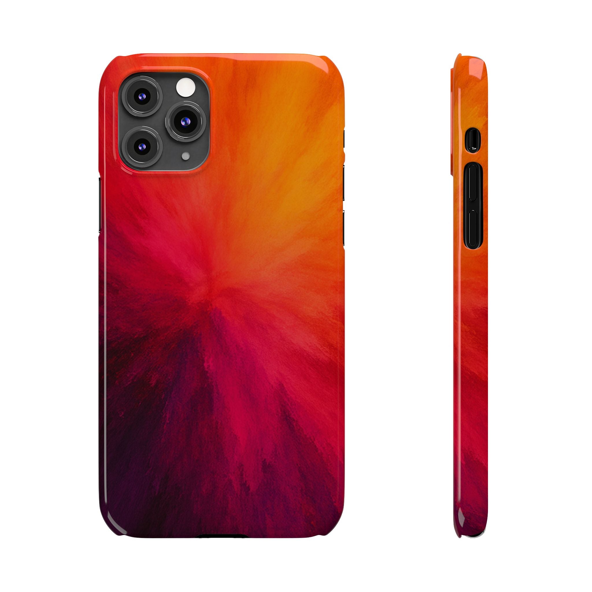 Slim Phone Case — Vibrant Sunset Abstract Red Orange Swirl