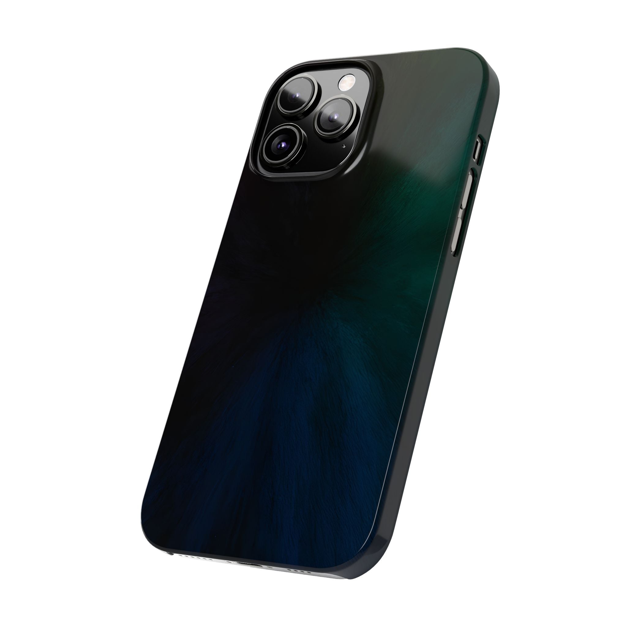 Slim Phone Case — Deep Emerald & Navy Abstract Swirl