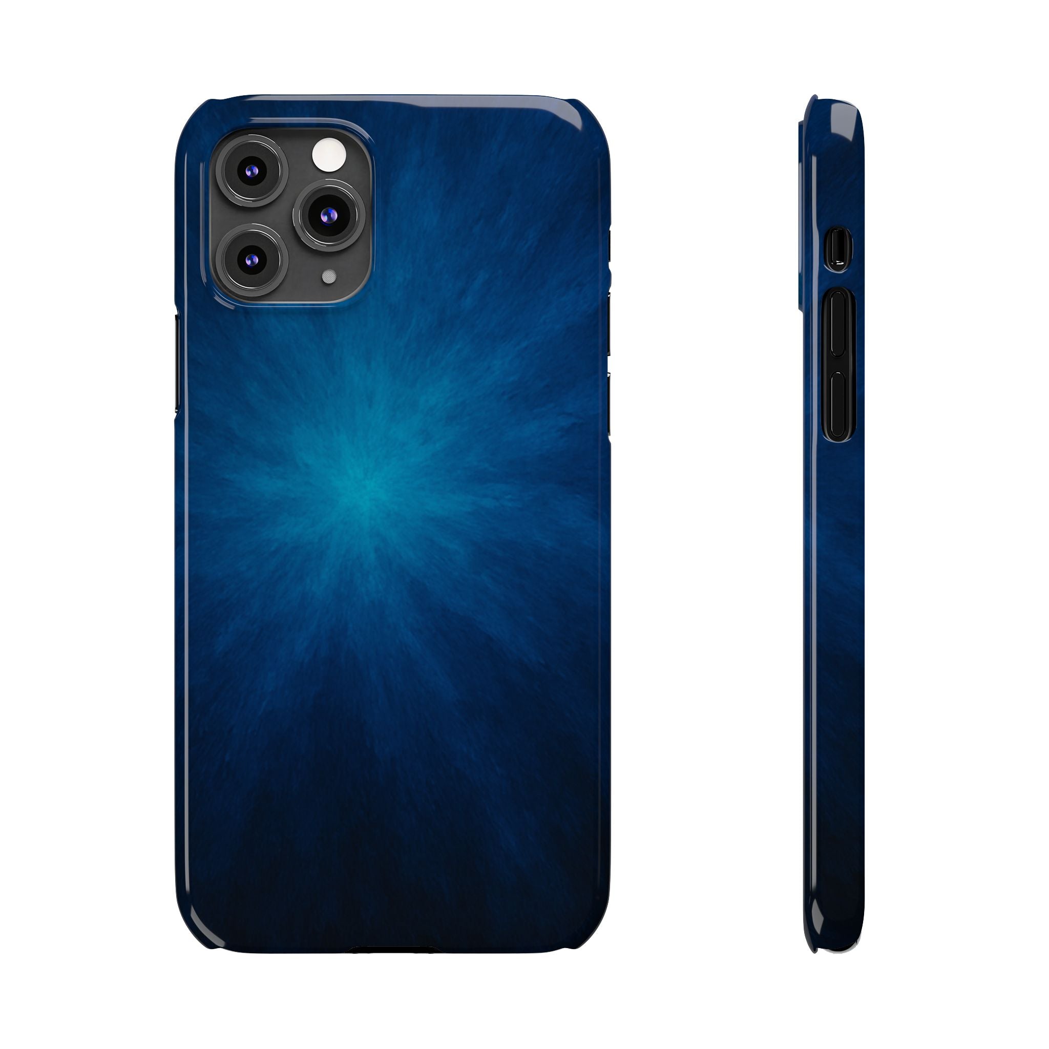 Blue Nebula Slim Phone Case — Abstract Starburst Galaxy Design