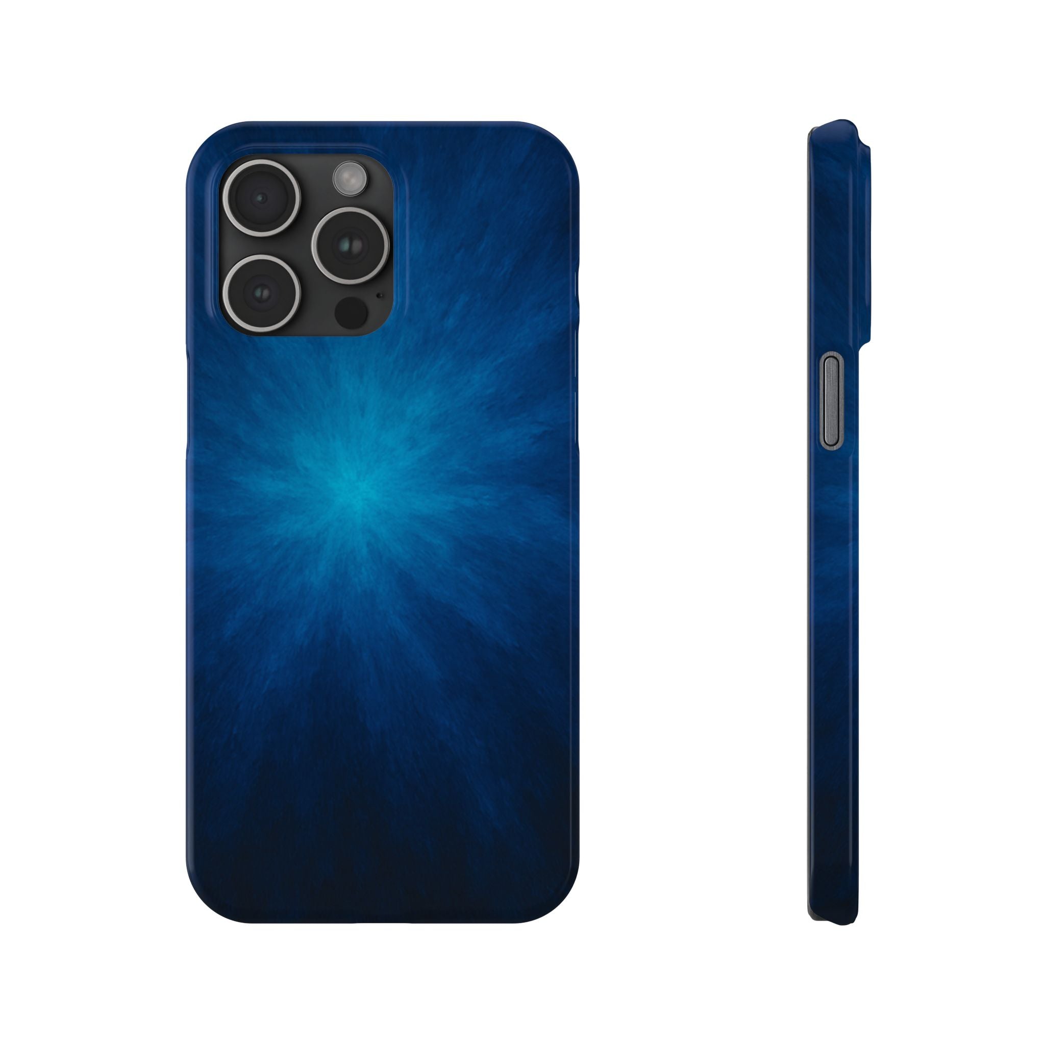 Blue Nebula Slim Phone Case — Abstract Starburst Galaxy Design