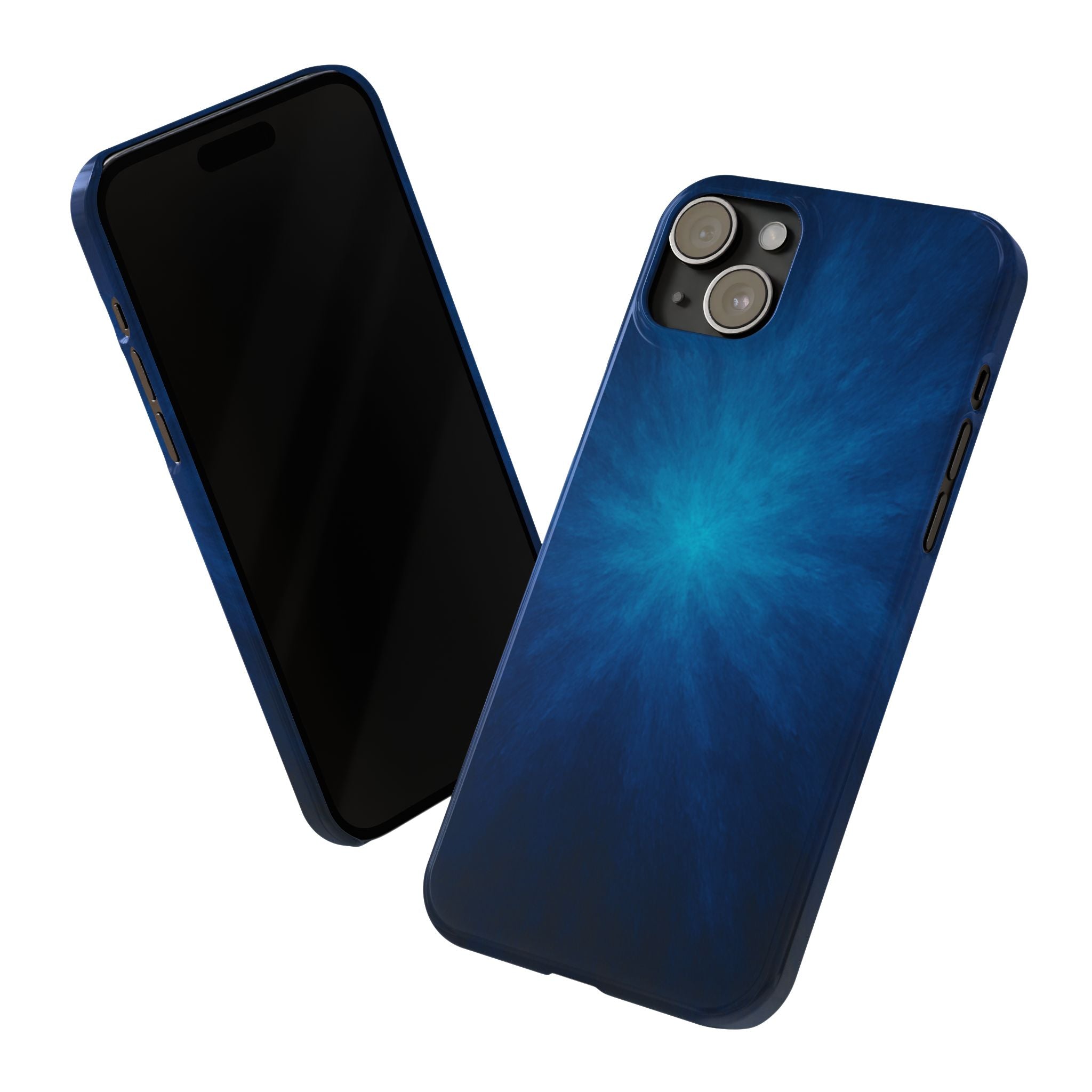 Blue Nebula Slim Phone Case — Abstract Starburst Galaxy Design