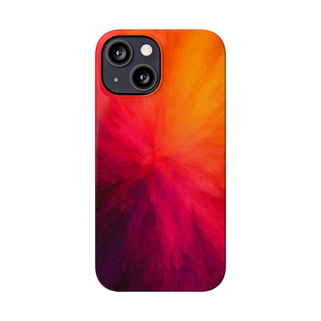 Slim Phone Case — Vibrant Sunset Abstract Red Orange Swirl