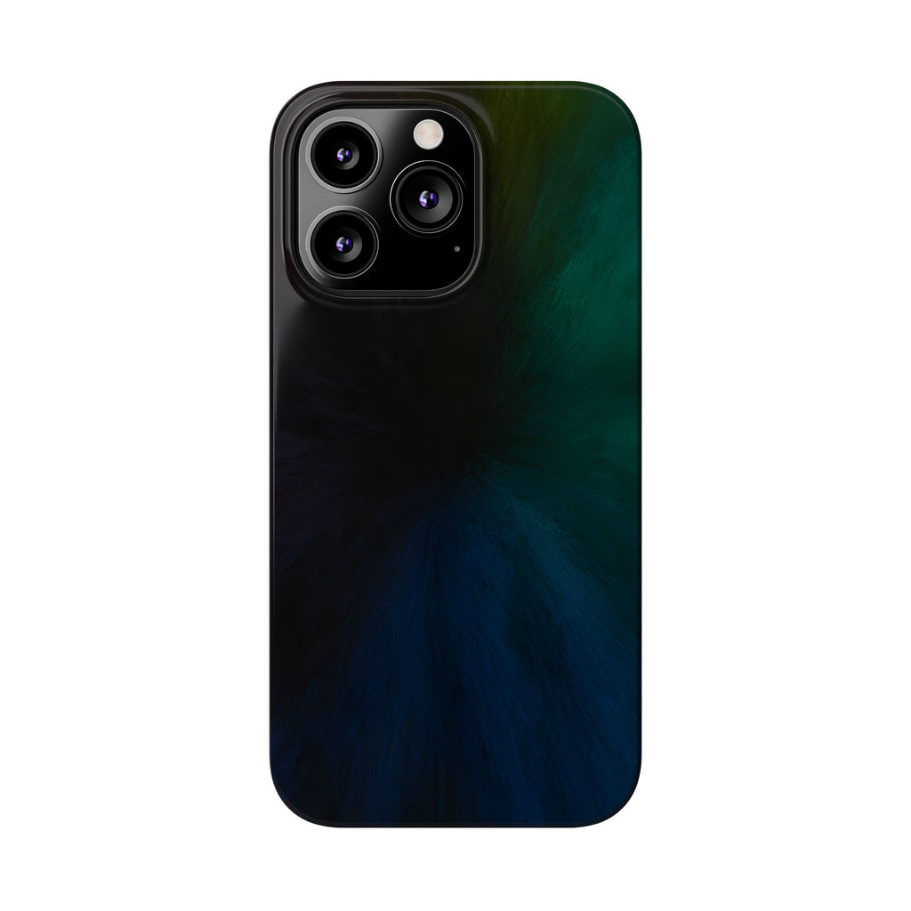 Slim Phone Case — Deep Emerald & Navy Abstract Swirl