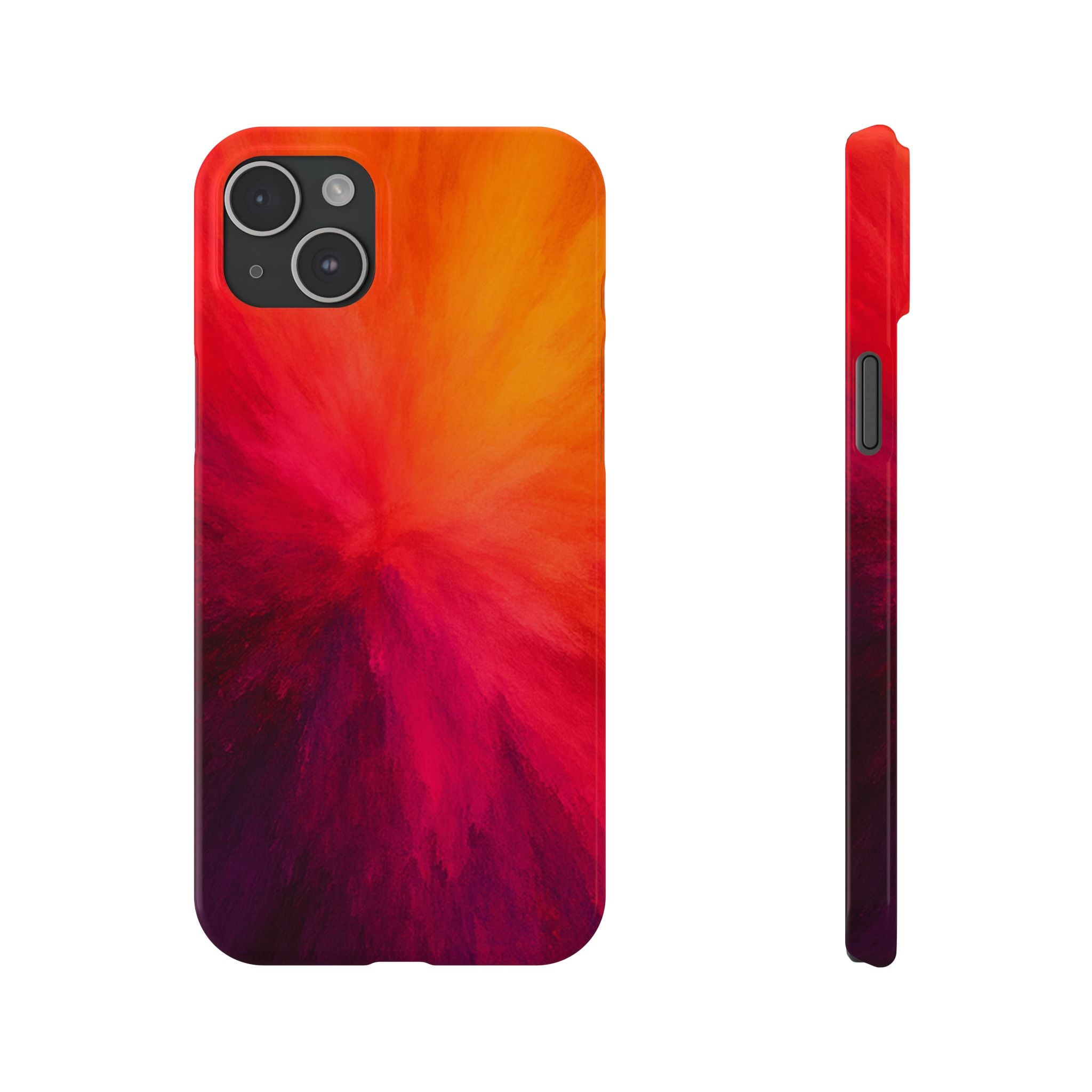 Slim Phone Case — Vibrant Sunset Abstract Red Orange Swirl
