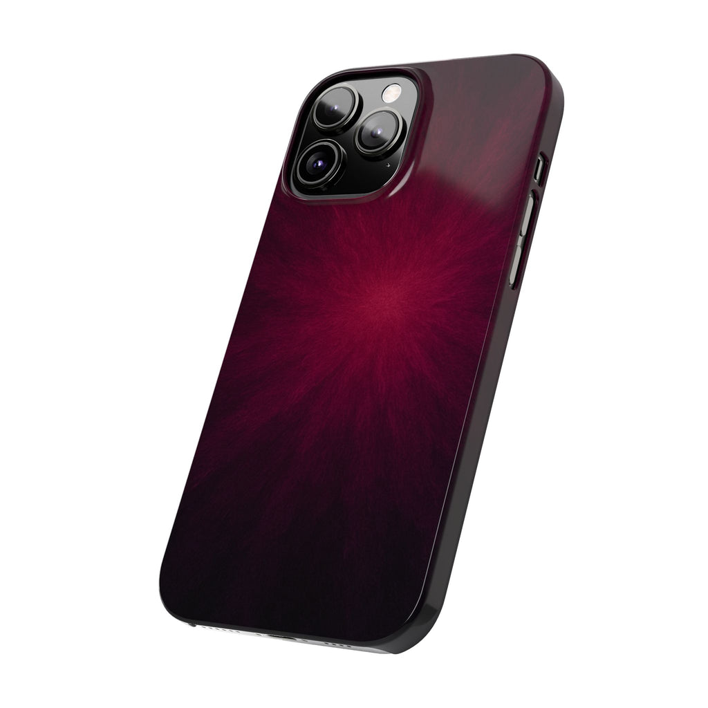 Burgundy Nebula Slim Phone Case — Deep Red Galaxy Design
