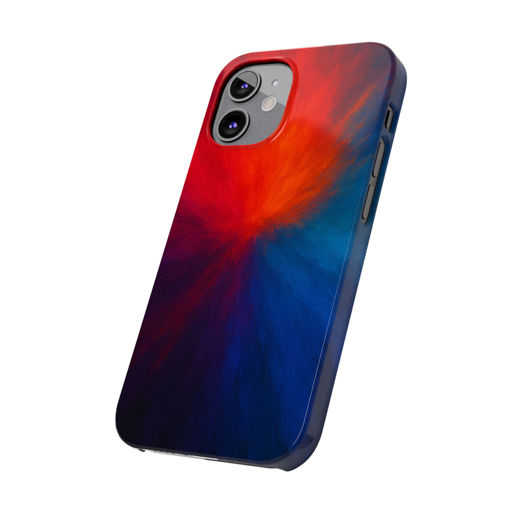 Slim Phone Case — Vivid Red & Blue Nebula Abstract Phone Cover