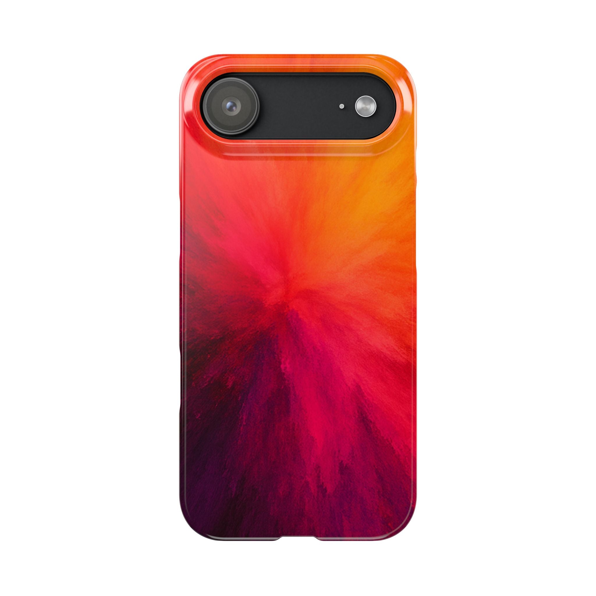 Slim Phone Case — Vibrant Sunset Abstract Red Orange Swirl