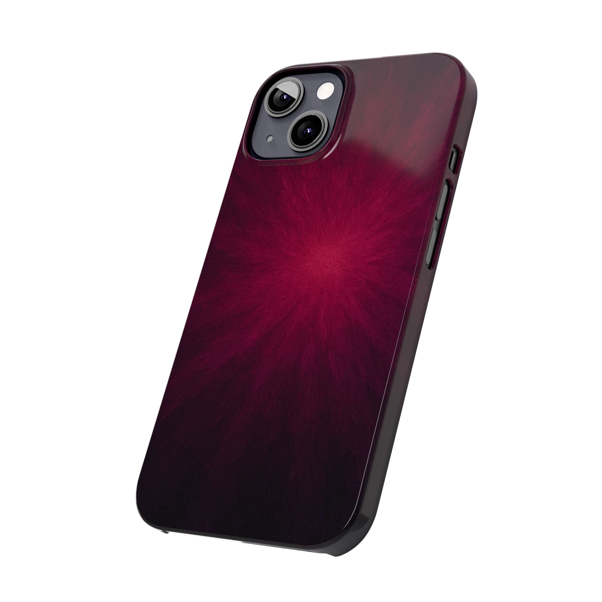Burgundy Nebula Slim Phone Case — Deep Red Galaxy Design