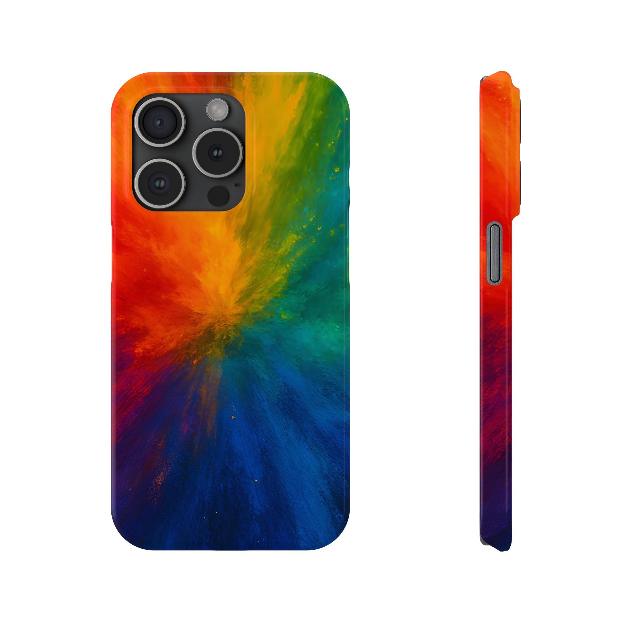 Slim Phone Case — Vibrant Rainbow Explosion Abstract Art