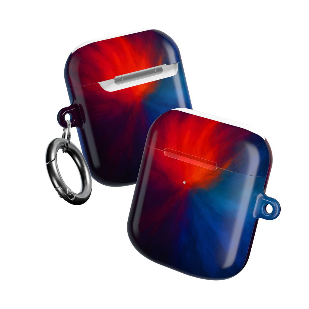 AirPod Case — Vivid Red & Blue Nebula Protective Cover