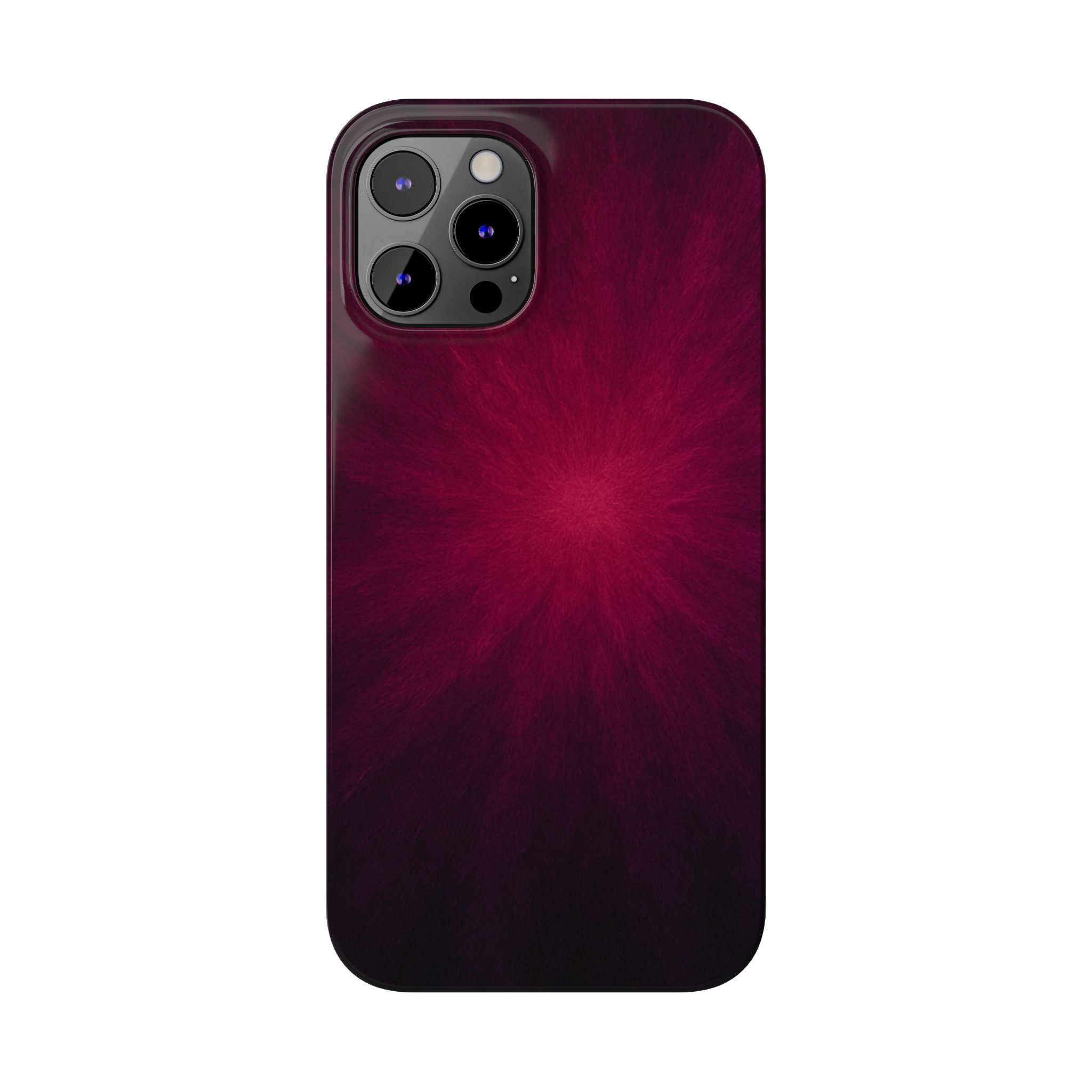 Burgundy Nebula Slim Phone Case — Deep Red Galaxy Design