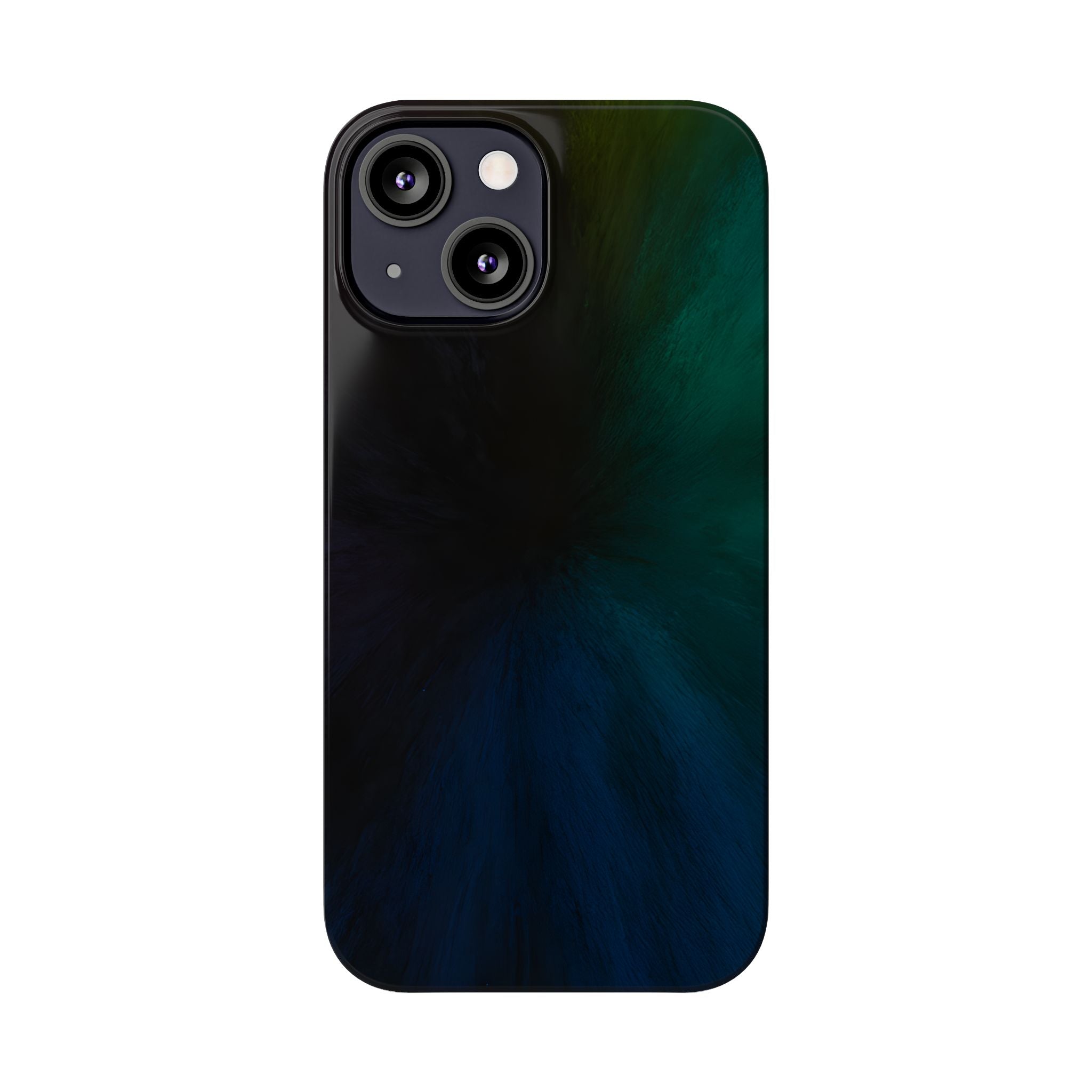 Slim Phone Case — Deep Emerald & Navy Abstract Swirl