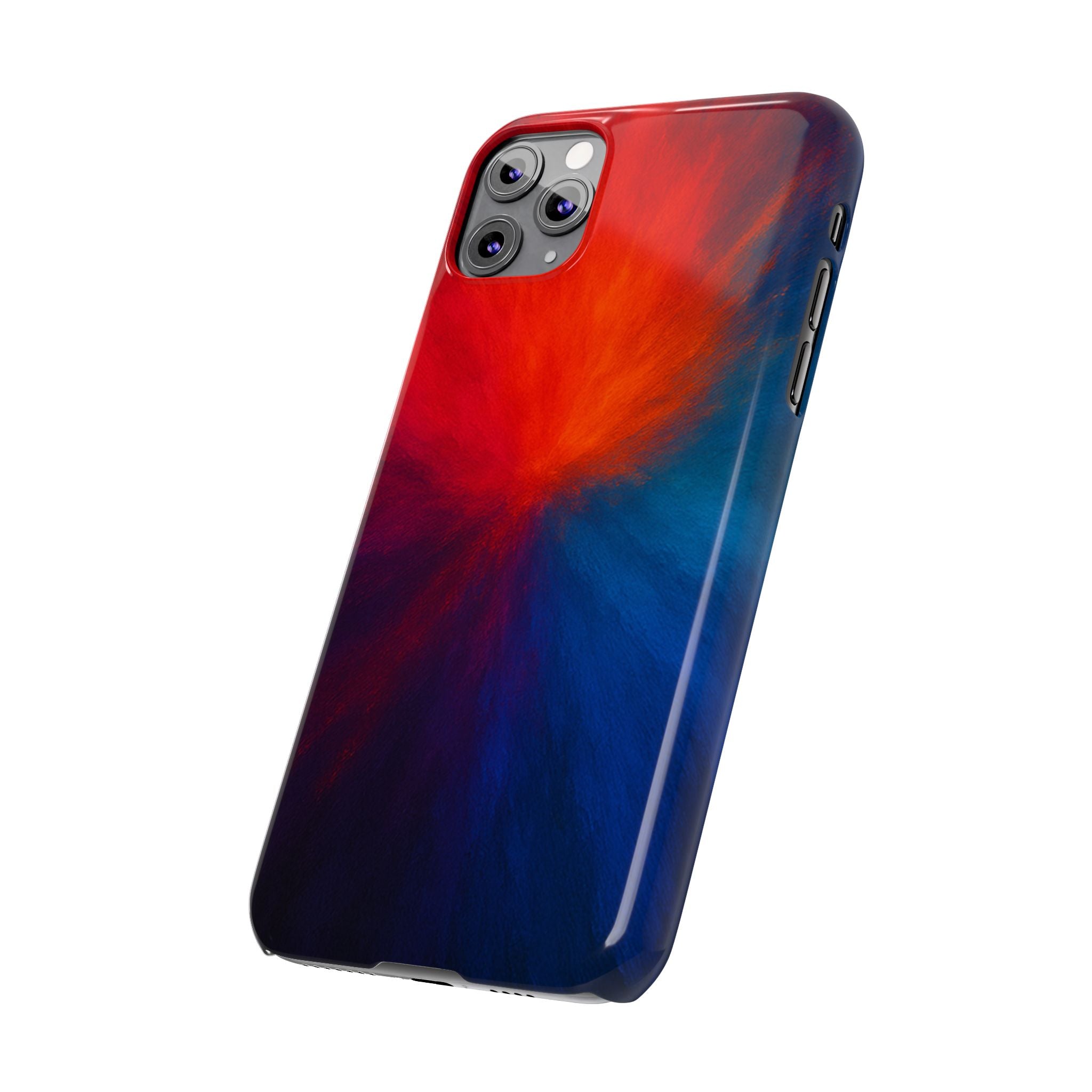 Slim Phone Case — Vivid Red & Blue Nebula Abstract Phone Cover