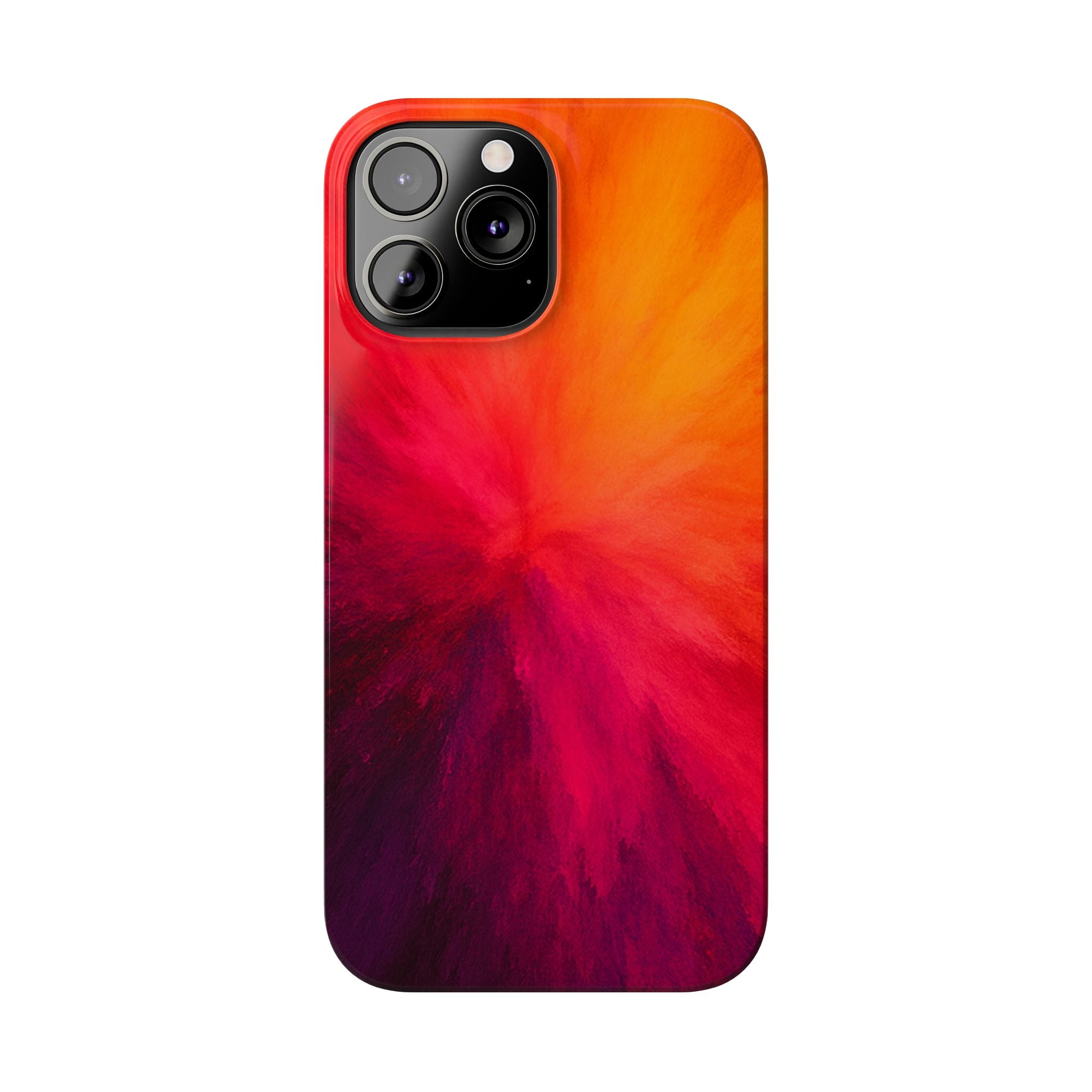 Slim Phone Case — Vibrant Sunset Abstract Red Orange Swirl