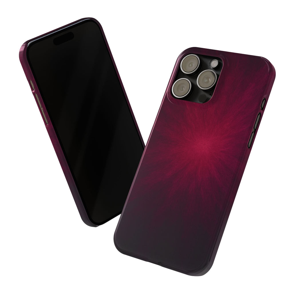 Burgundy Nebula Slim Phone Case — Deep Red Galaxy Design