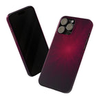 Burgundy Nebula Slim Phone Case — Deep Red Galaxy Design