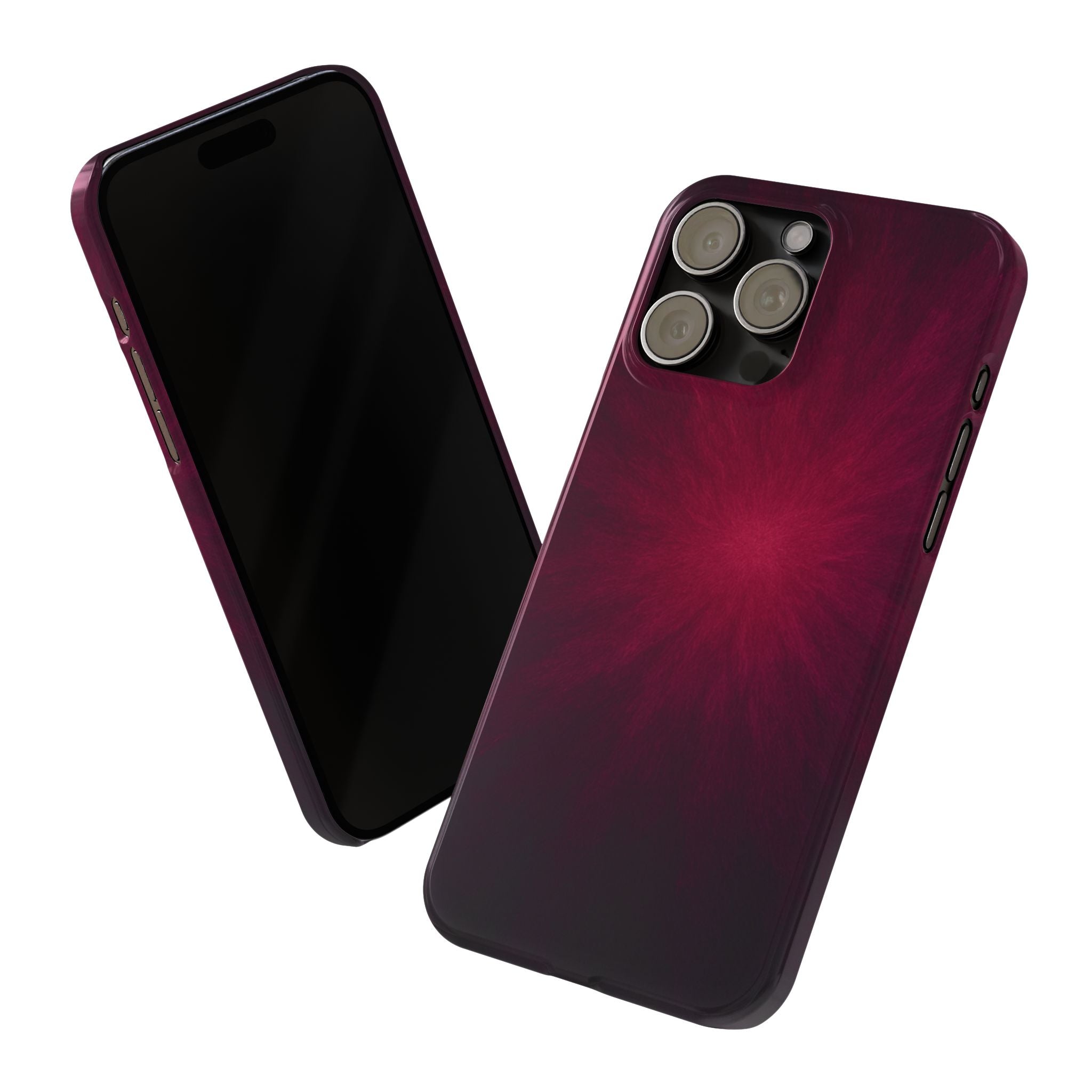 Burgundy Nebula Slim Phone Case — Deep Red Galaxy Design