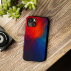 Slim Phone Case — Vivid Red & Blue Nebula Abstract Phone Cover