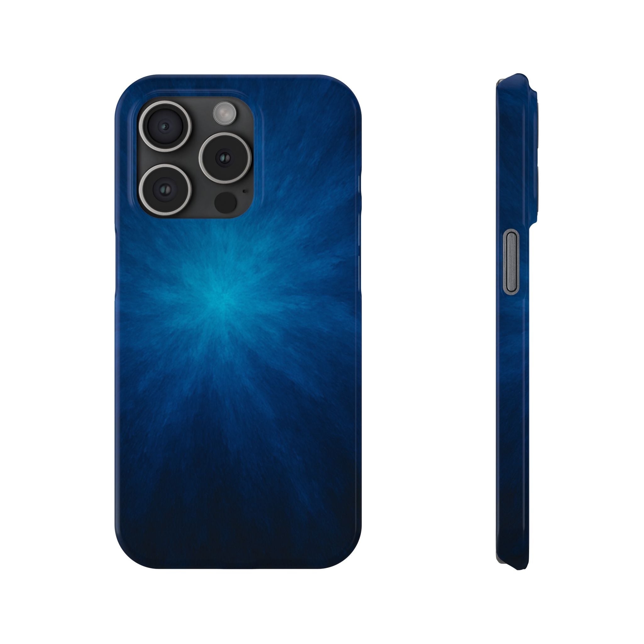 Blue Nebula Slim Phone Case — Abstract Starburst Galaxy Design