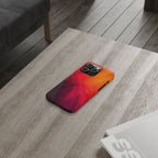 Slim Phone Case — Vibrant Sunset Abstract Red Orange Swirl