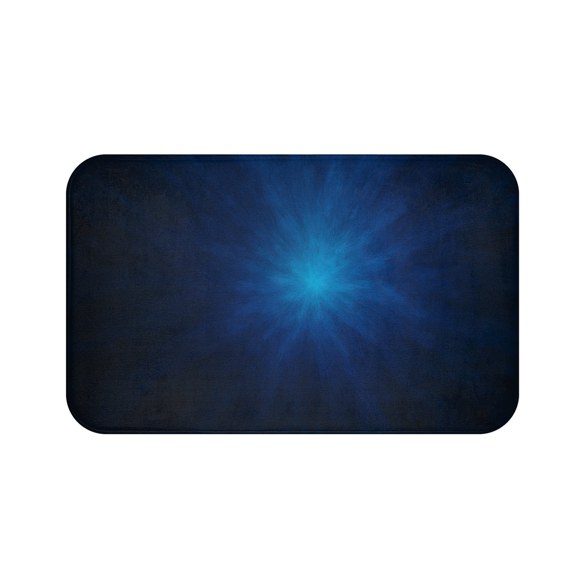 Nebula Glow Bath Mat — Deep Blue Starburst Bathroom Rug