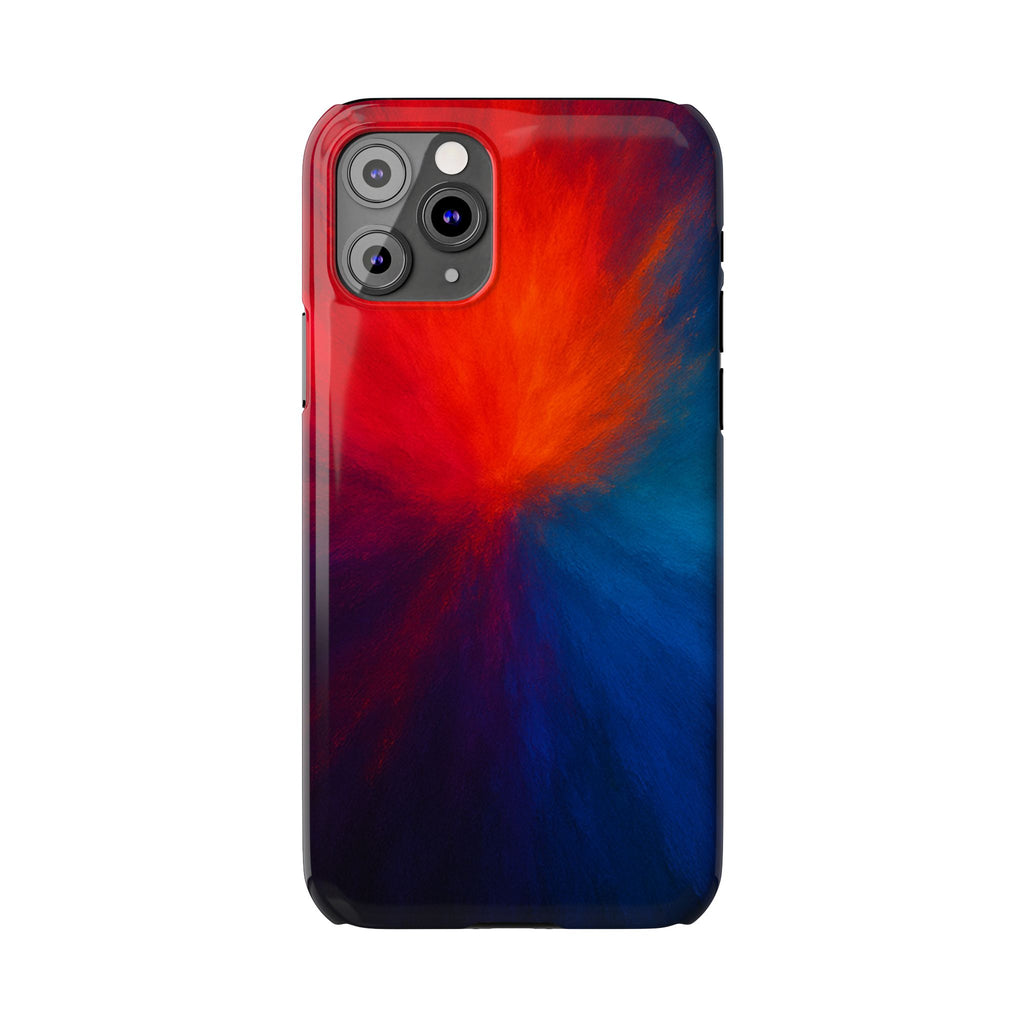 Slim Phone Case — Vivid Red & Blue Nebula Abstract Phone Cover