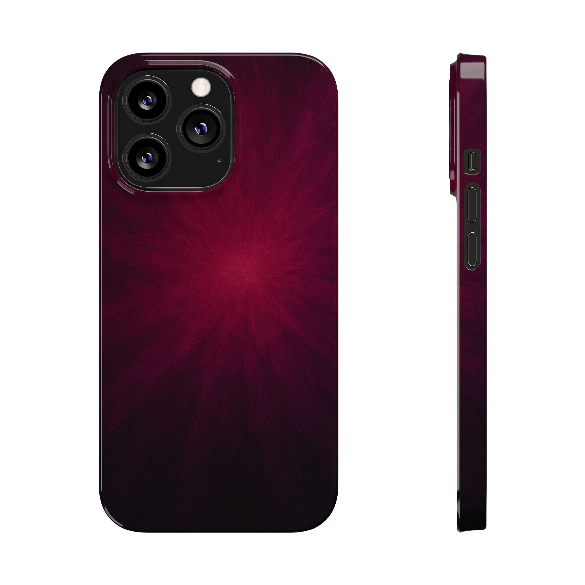 Burgundy Nebula Slim Phone Case — Deep Red Galaxy Design