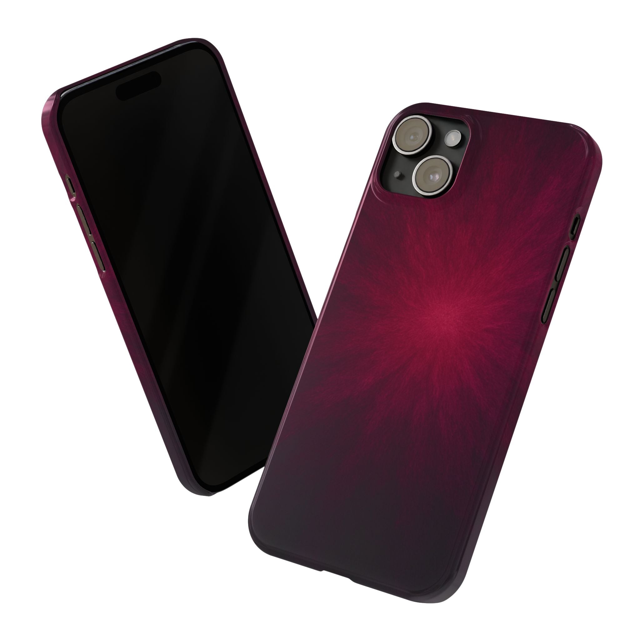 Burgundy Nebula Slim Phone Case — Deep Red Galaxy Design