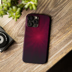 Burgundy Nebula Slim Phone Case — Deep Red Galaxy Design