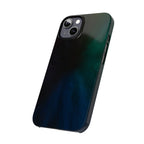 Slim Phone Case — Deep Emerald & Navy Abstract Swirl