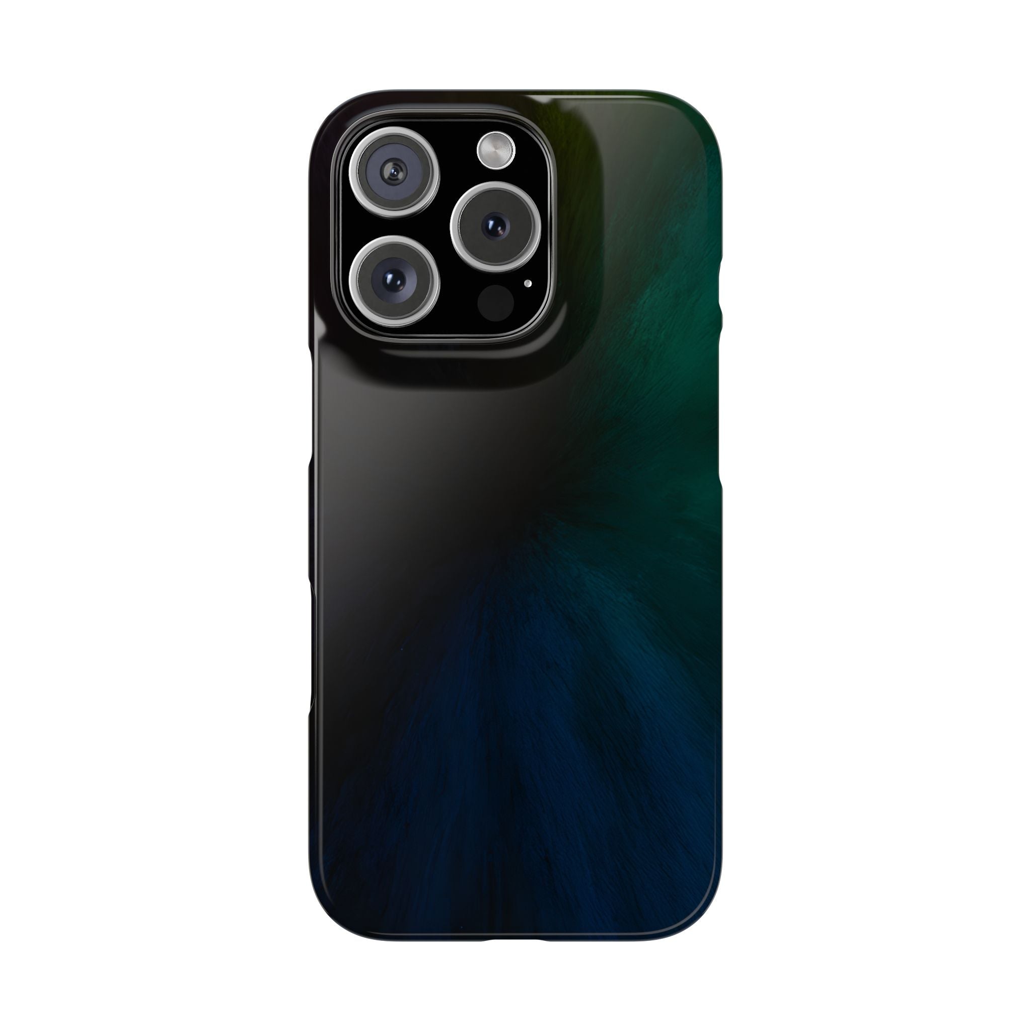 Slim Phone Case — Deep Emerald & Navy Abstract Swirl