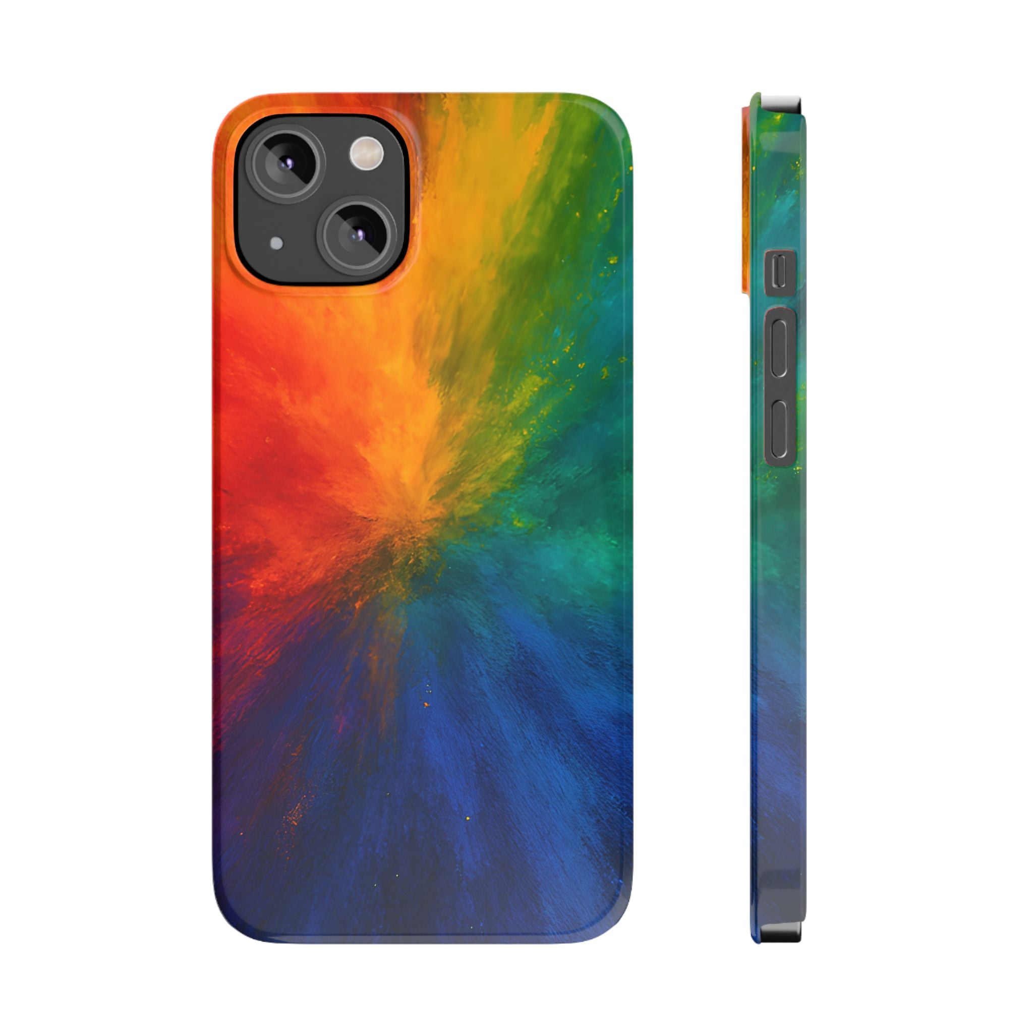 Slim Phone Case — Vibrant Rainbow Explosion Abstract Art