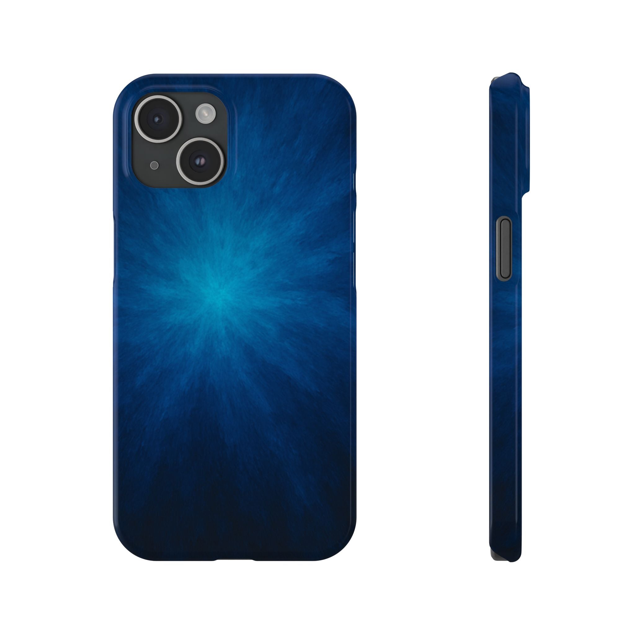 Blue Nebula Slim Phone Case — Abstract Starburst Galaxy Design