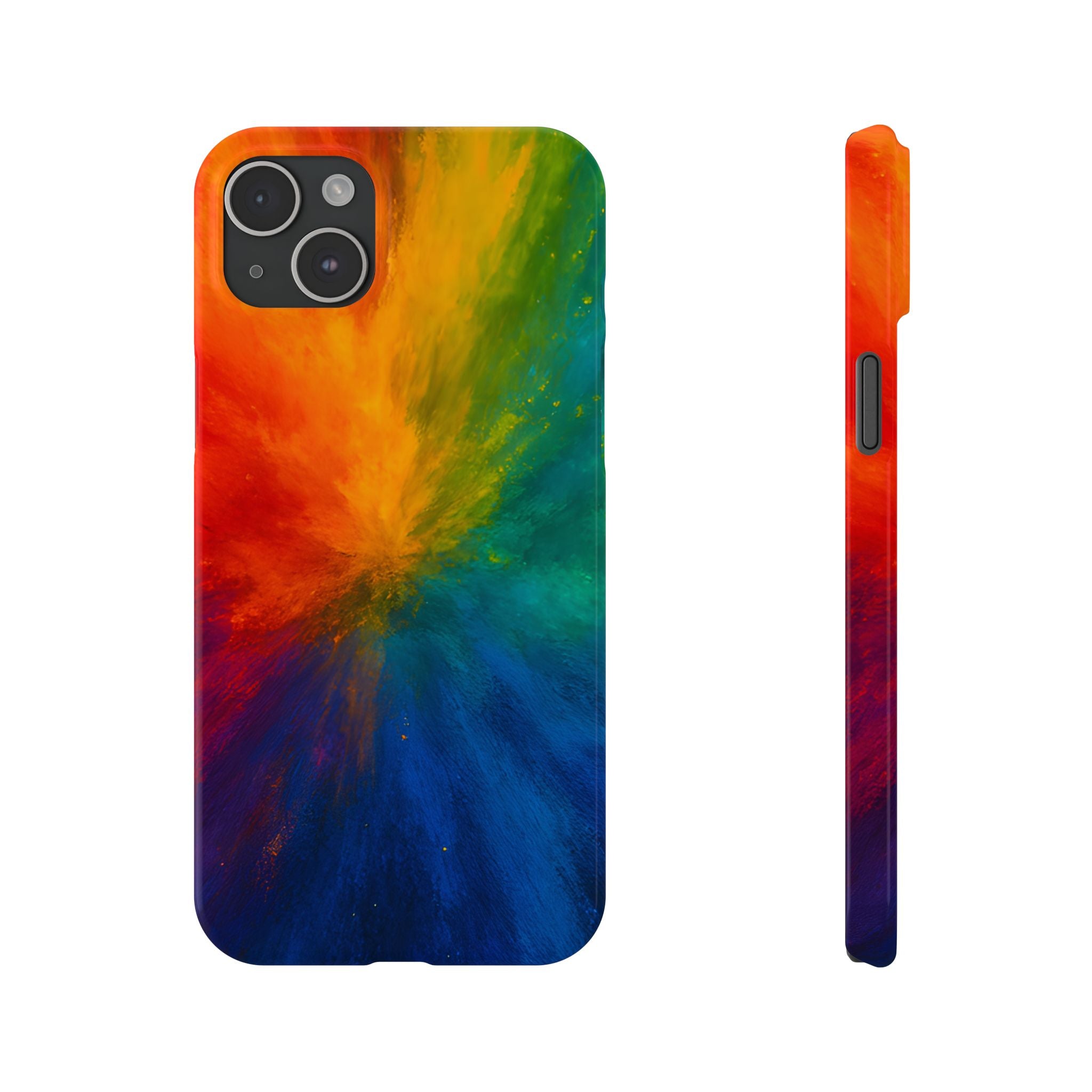 Slim Phone Case — Vibrant Rainbow Explosion Abstract Art